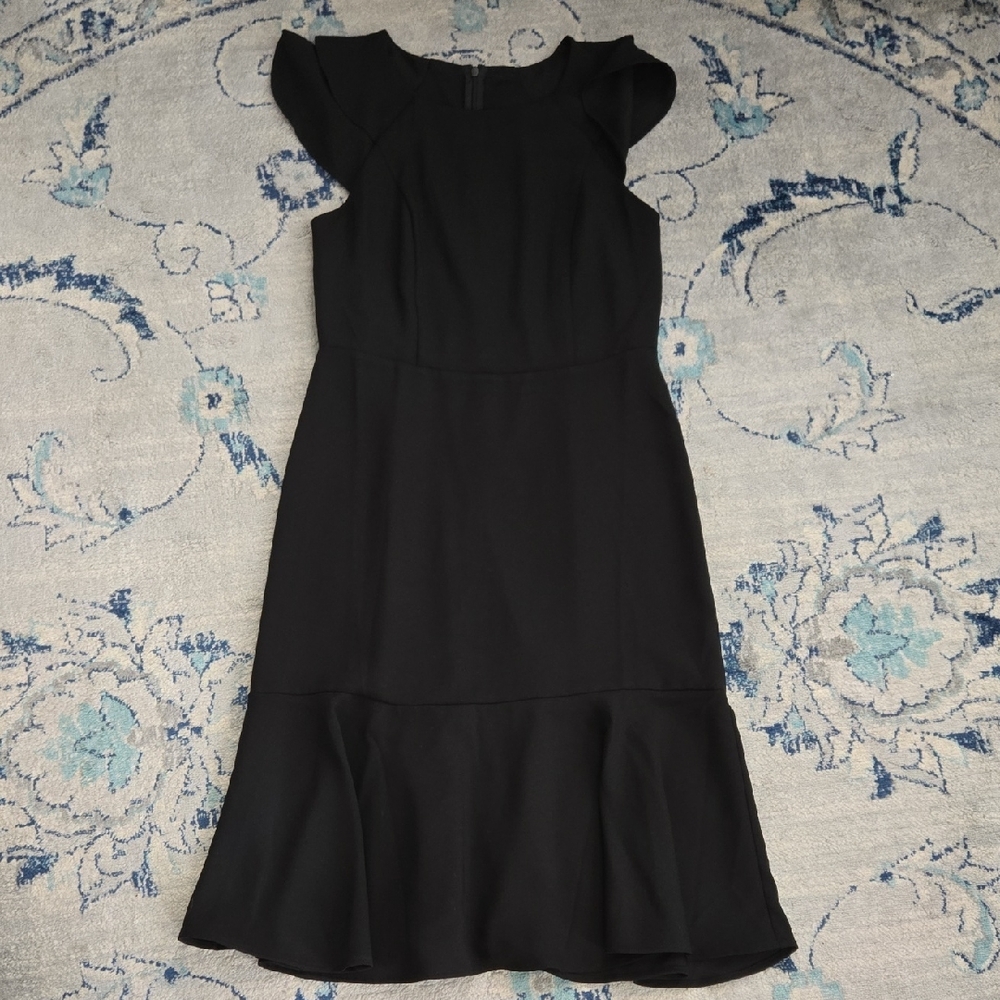 Banana Republic Black Midi Dress with Ruffle Details